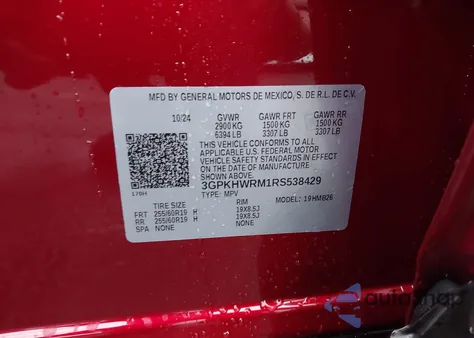 2024 Honda Prologue Touring from USA, damaged, VIN 3GPKHWRM1RS538429